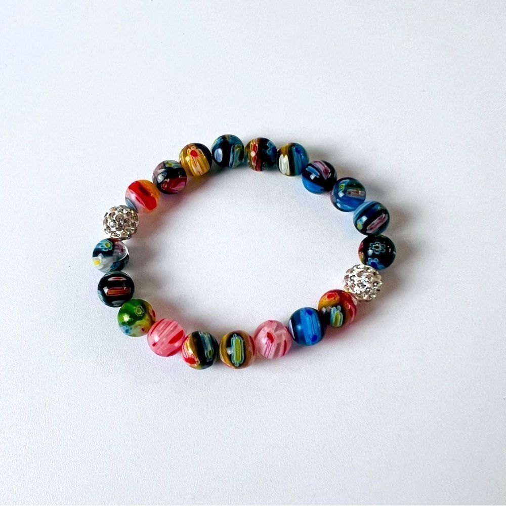Bracelet Beaded Multicolour Flowers